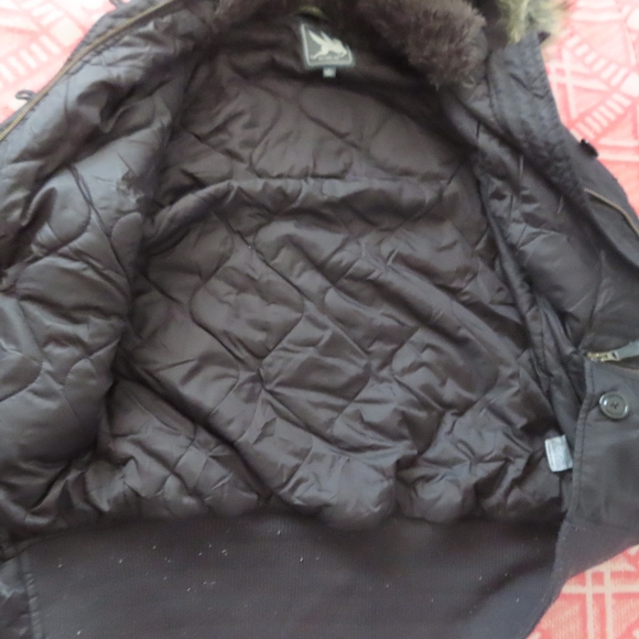I. Spiewak & Sons military style Womens Button Jacket parka faux fur hood M - Picture 3 of 8